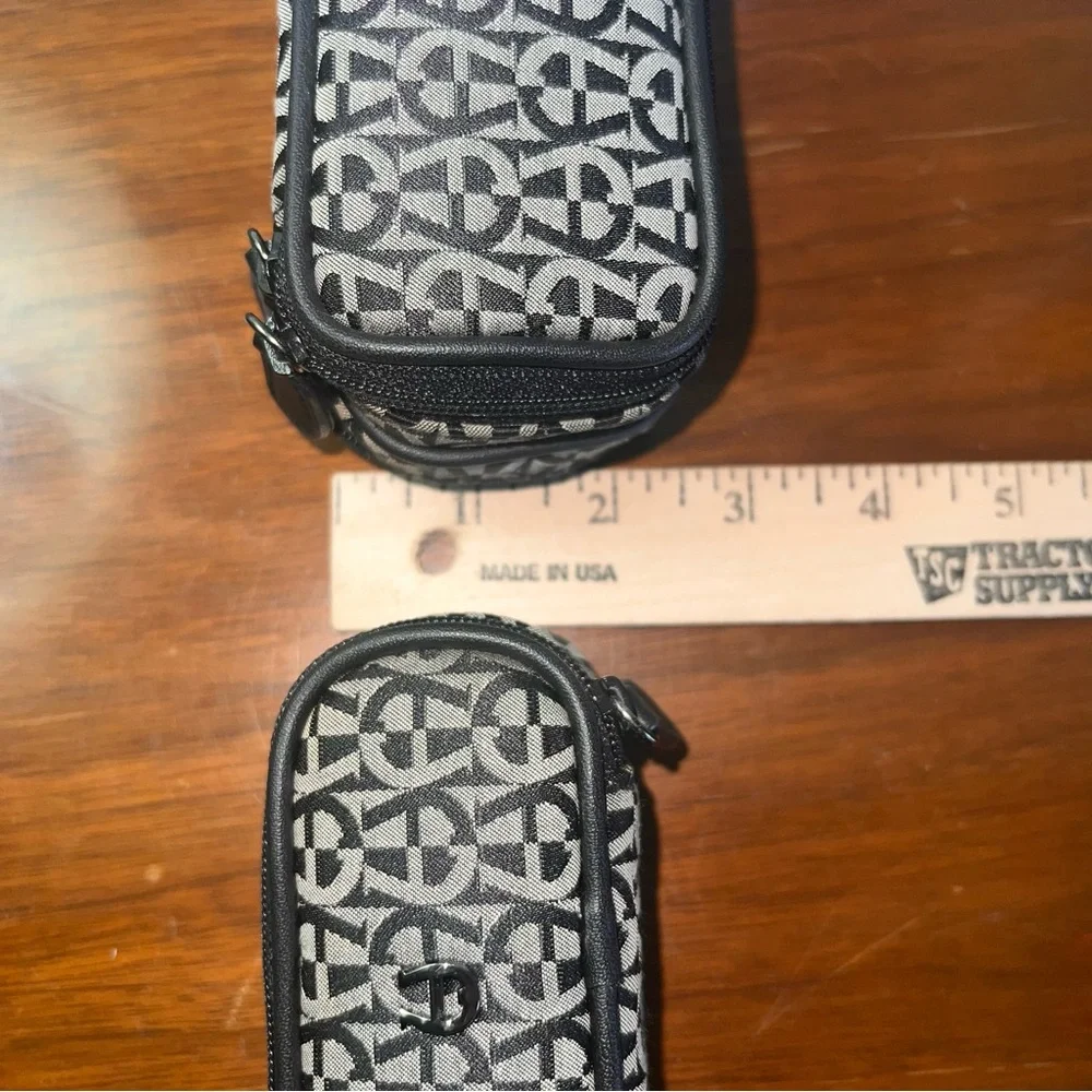 New Etienne Aigner Travel Contact Glasses Cases Zippered Accessory Purse Mirror
